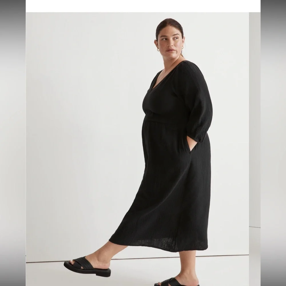 Madewell Lightspun V-neck Midi Dress - Picture 5 of 11
